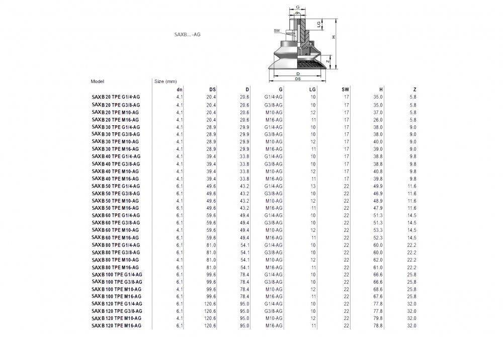 SAXB-120-TPE-85-G3/8-AG ���������� �������� ��� ��������� � ��